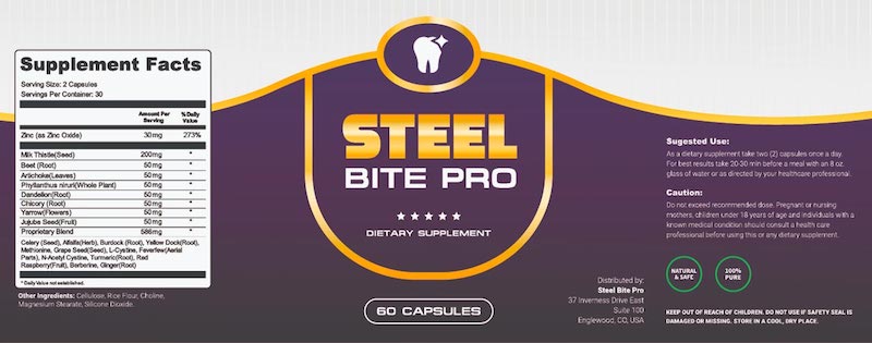 Steel Bite Pro gums and teeth supplement Facts